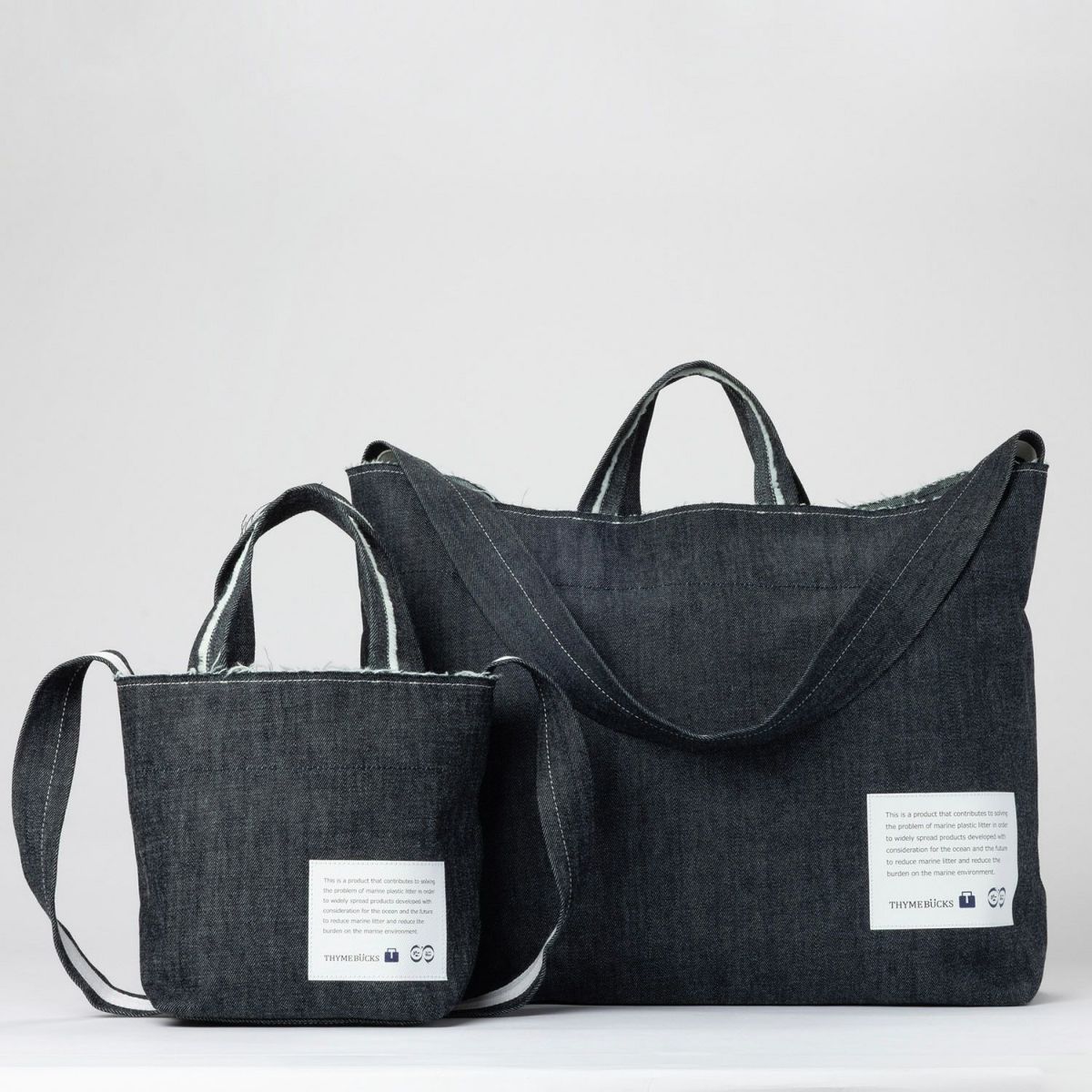 左：デニム ミニトート　　　右：当商品デニム ビッグトート